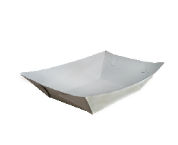 Паперова тарілка човник  паперова ламінована біла