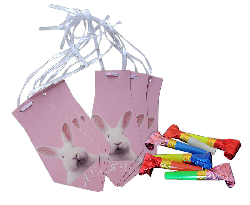 абір святковий "Білий кролик" (краватки та язички-гудки) 12 предметів