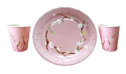 паперові тарілки та стакани Сакура