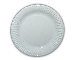 Одноразова паперова тарілка біла кругла ламінована